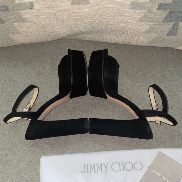 Jimmy Choo peachy 125 mm peachy black suede NWT 35.5 - Picture 2 of 13